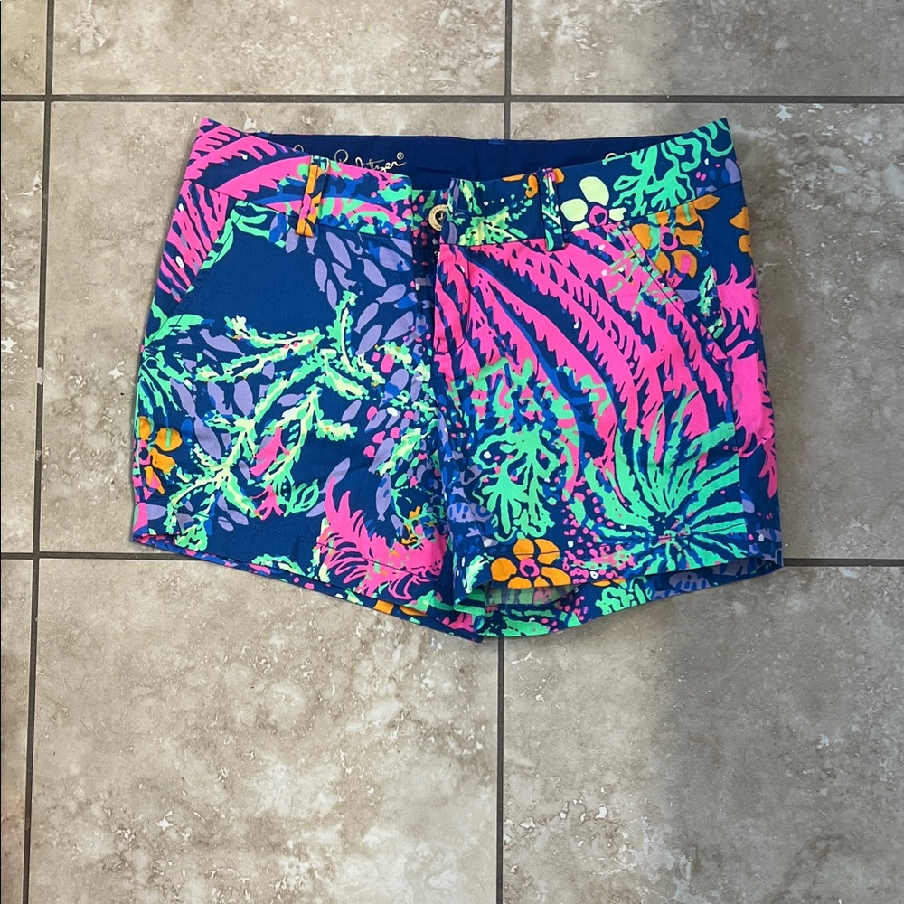 Lilly Pulitzer Pink and Blue High Waist Shorts